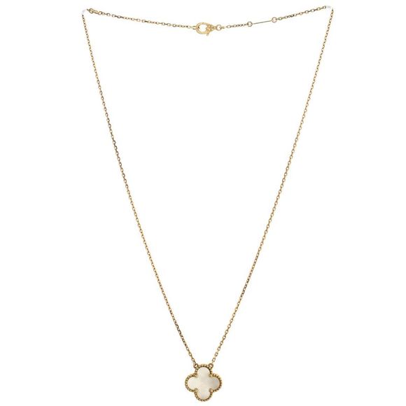 Van Cleef & Arpels Vintage Alhambra Pendant Necklace 18K Yellow Gold and Mother - Picture 3 of 4